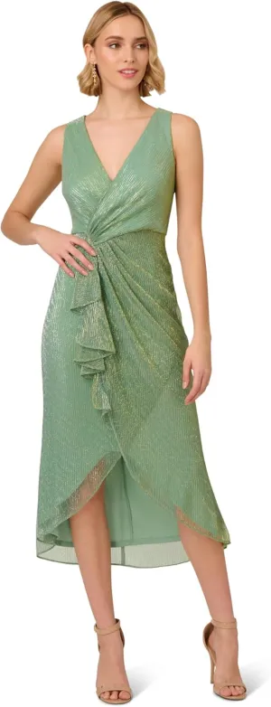 Adrianna Papell Women's Nailhead Crinkle Midi Dress