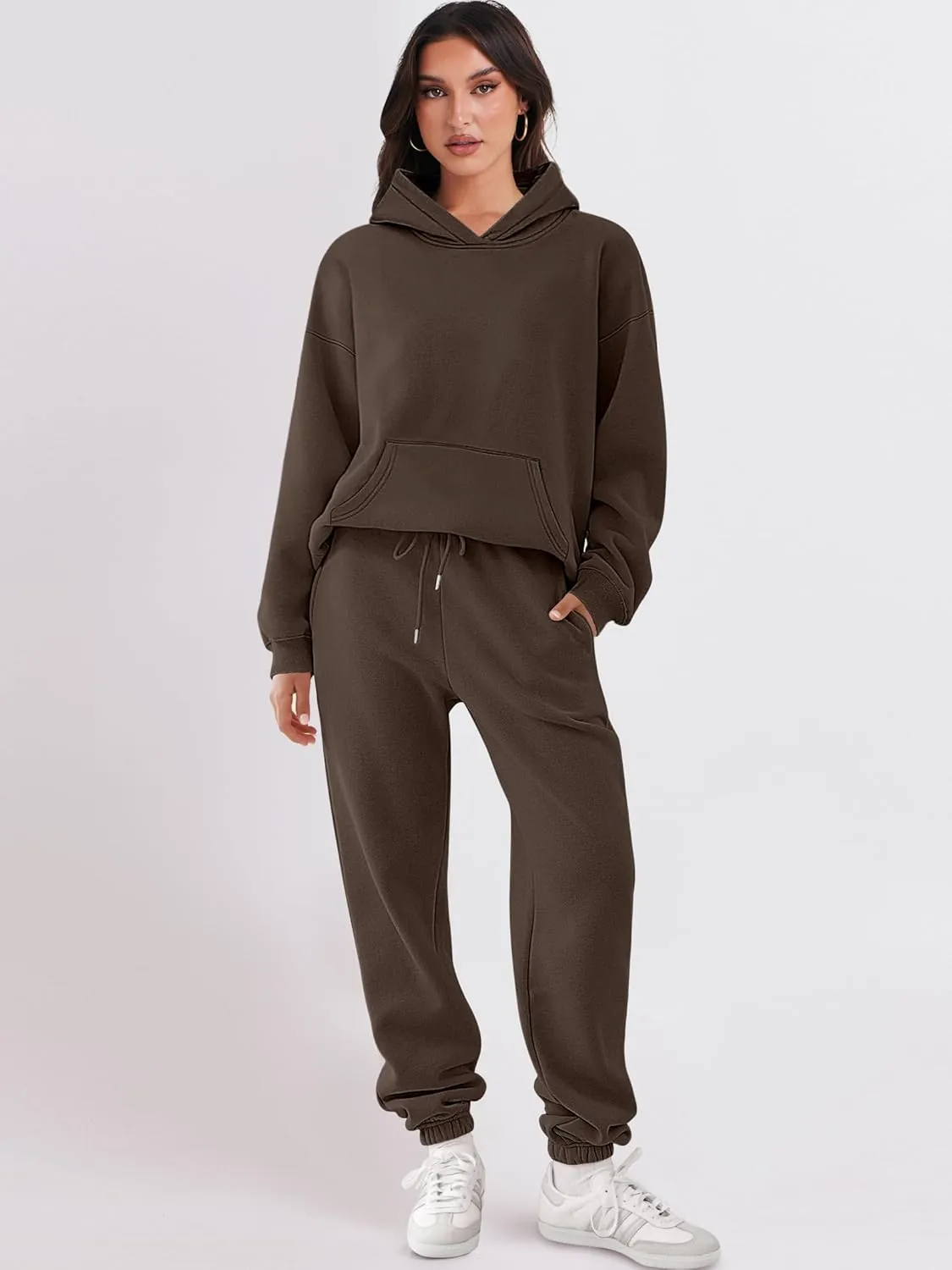 ANRABESS Womens 2 Piece Outfits Lounge Hoodie Oversized Sweatshirt Jogger Sweatpants Y2K Tracksuit Sweatsuit Set Fall Clothes
