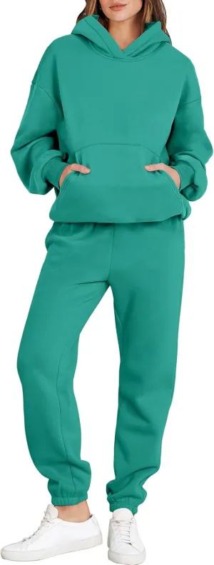 ANRABESS Womens 2 Piece Outfits Lounge Hoodie Oversized Sweatshirt Jogger Sweatpants Y2K Tracksuit Sweatsuit Set Fall Clothes