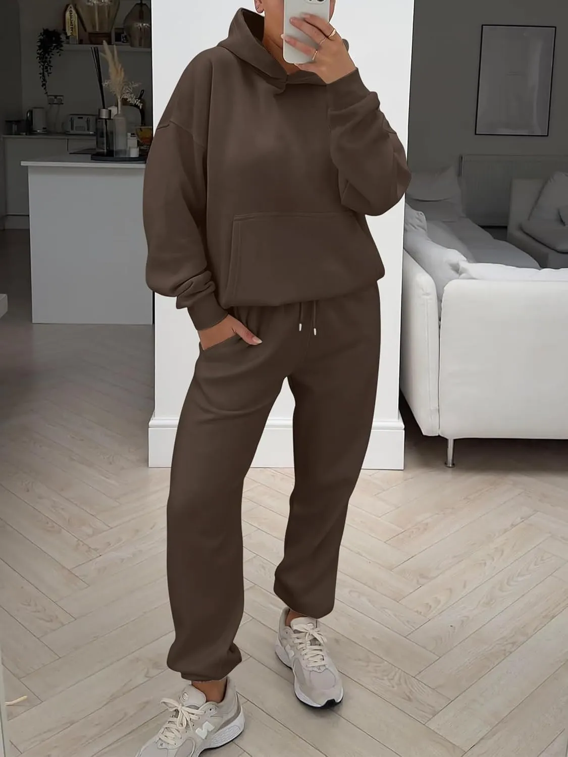 ANRABESS Womens 2 Piece Outfits Lounge Hoodie Oversized Sweatshirt Jogger Sweatpants Y2K Tracksuit Sweatsuit Set Fall Clothes