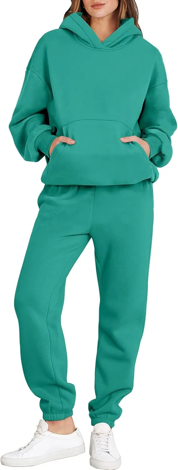 ANRABESS Womens 2 Piece Outfits Lounge Hoodie Oversized Sweatshirt Jogger Sweatpants Y2K Tracksuit Sweatsuit Set Fall Clothes