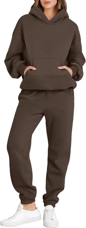 ANRABESS Womens 2 Piece Outfits Lounge Hoodie Oversized Sweatshirt Jogger Sweatpants Y2K Tracksuit Sweatsuit Set Fall Clothes