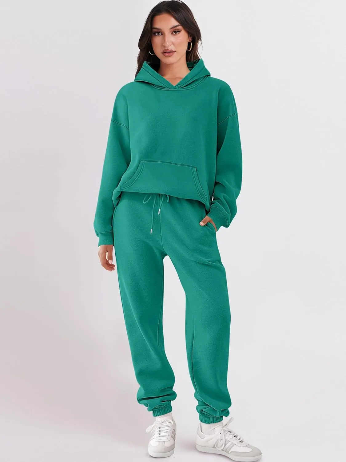 ANRABESS Womens 2 Piece Outfits Lounge Hoodie Oversized Sweatshirt Jogger Sweatpants Y2K Tracksuit Sweatsuit Set Fall Clothes
