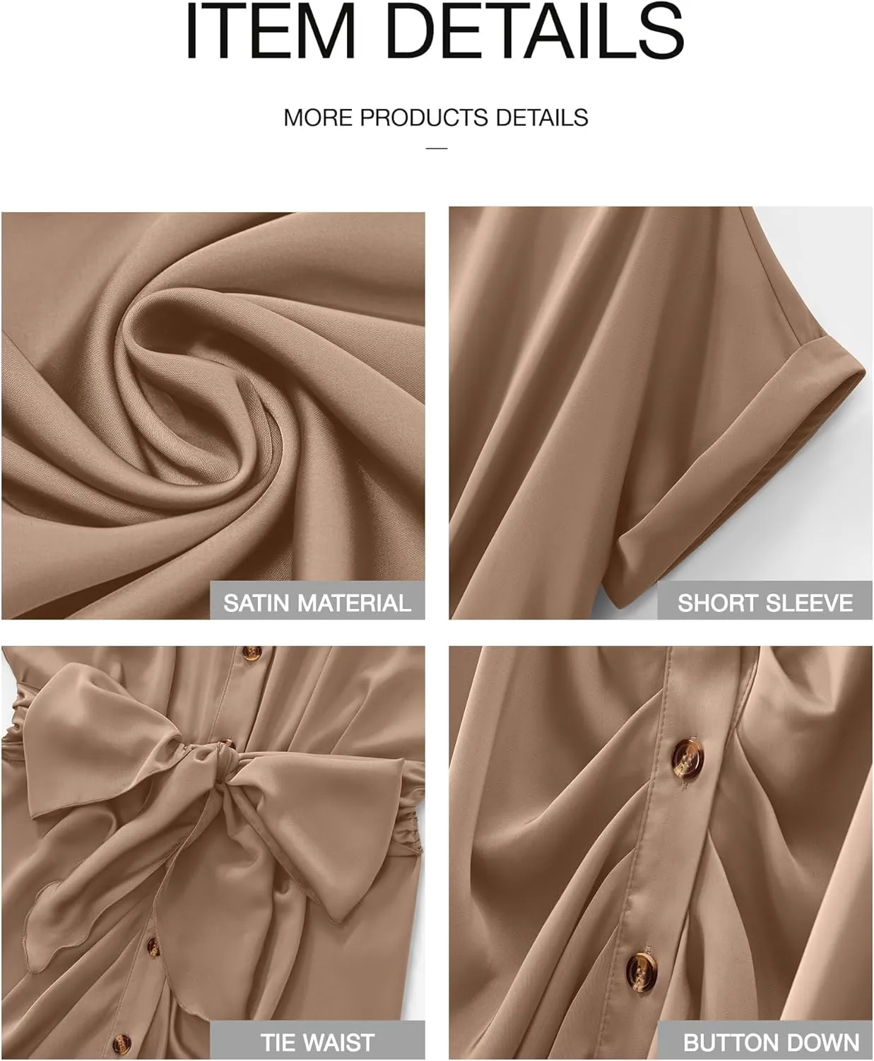 BTFBM 2025 Women Button Down Ruched Shirt Dresses Short Sleeve Lapel V Neck Elegant Party Spring Summer Maxi Satin Dress