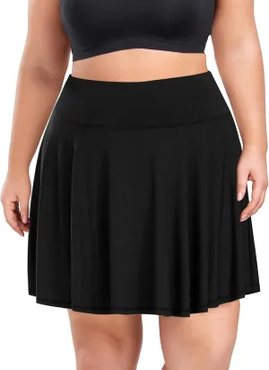 COOTRY Women's Plus Size Pleated Tennis Skirt with Shorts Athletic Golf Skorts with Pockets High Waisted Workout Skirts