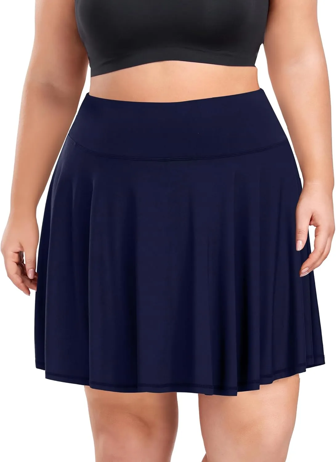 COOTRY Women's Plus Size Pleated Tennis Skirt with Shorts Athletic Golf Skorts with Pockets High Waisted Workout Skirts
