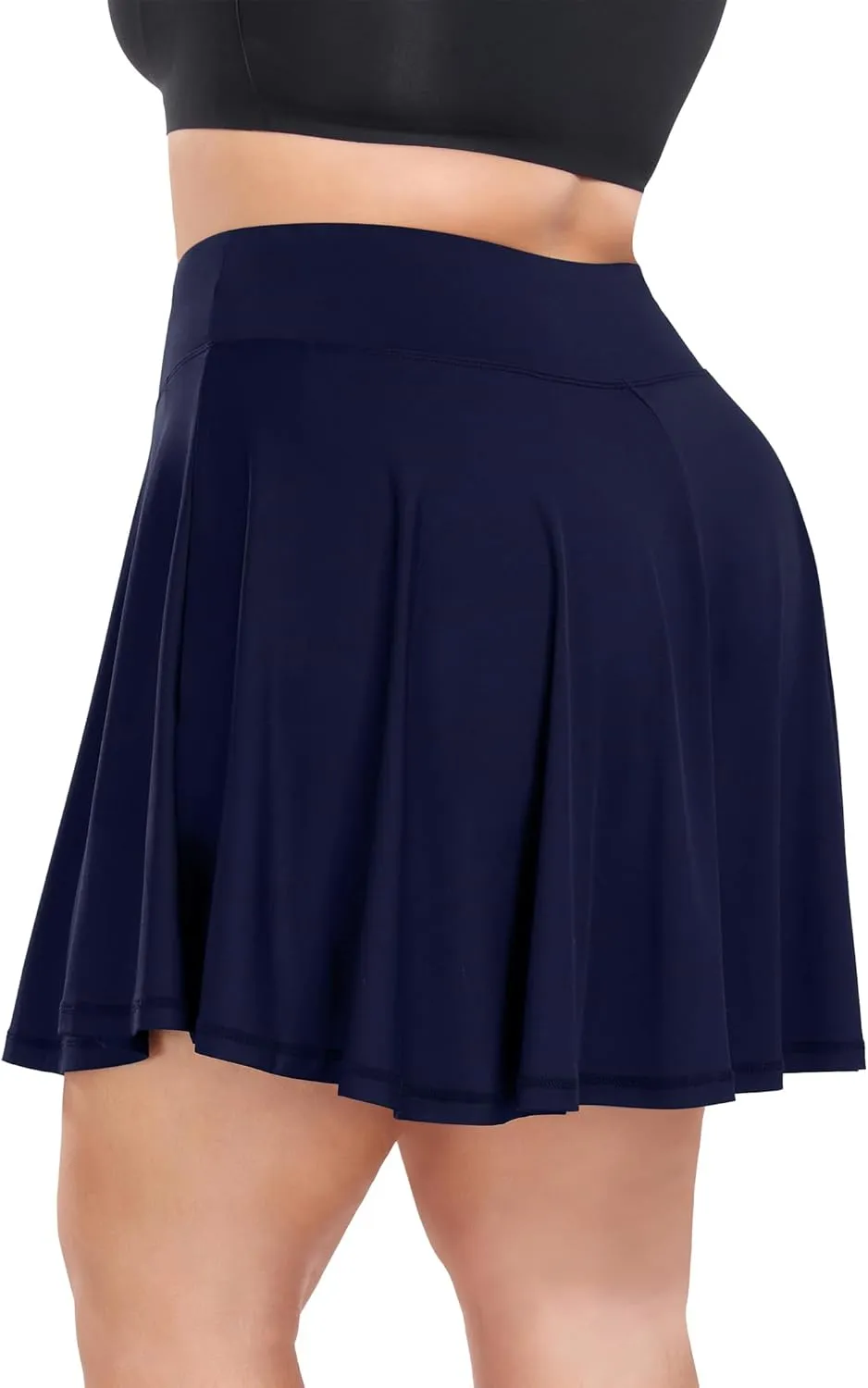 COOTRY Women's Plus Size Pleated Tennis Skirt with Shorts Athletic Golf Skorts with Pockets High Waisted Workout Skirts