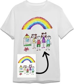 Custom Drawing Shirt, Child's Kids Drawing, Personalized T-Shirt, Drawing Shirts, Kids Art, Make Your Own Shirt, Christmas Birthday Gift Black
