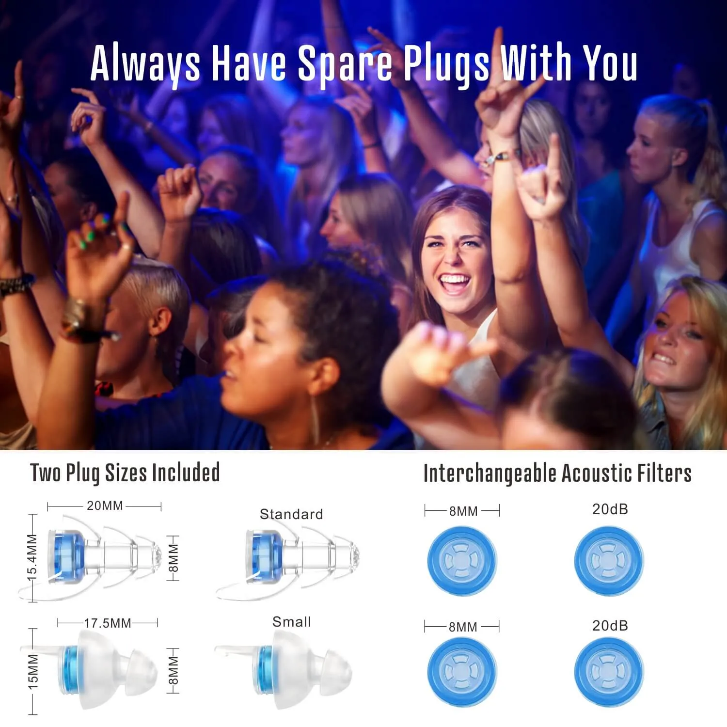 HiFi Spirit - Hearprotek High Fidelity 20db Noise Reduction Concert Music Ear Plugs