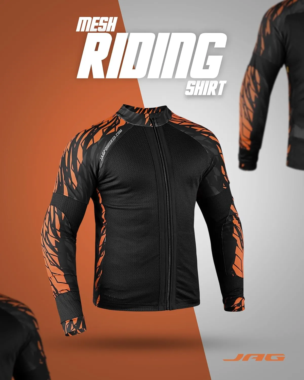 J.A.G. Motorcycle Mesh Shirt for Men with CE Certified Protective Padded Armors | All Season Motorcycle Riding Shirt