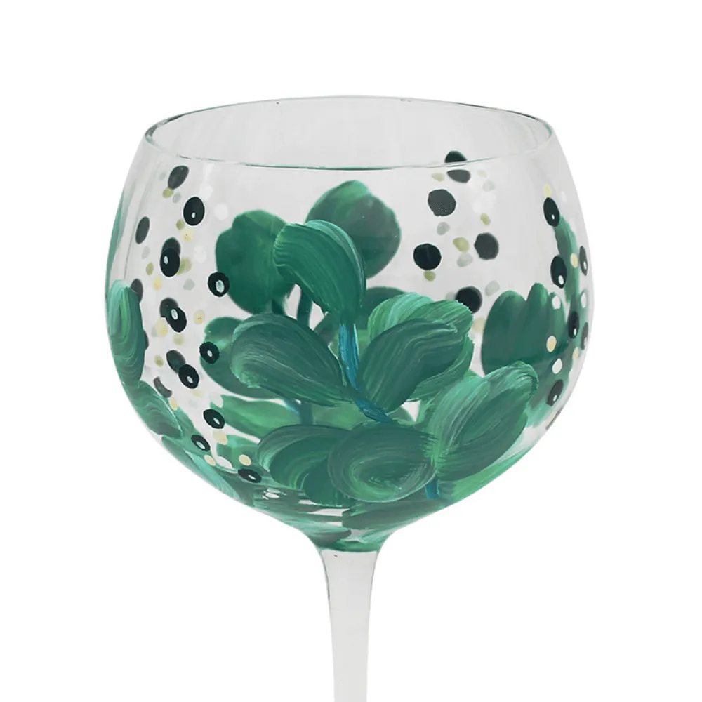 Lynsey Johnstone Eucalyptus Hand Painted Gin Cocktail Glass