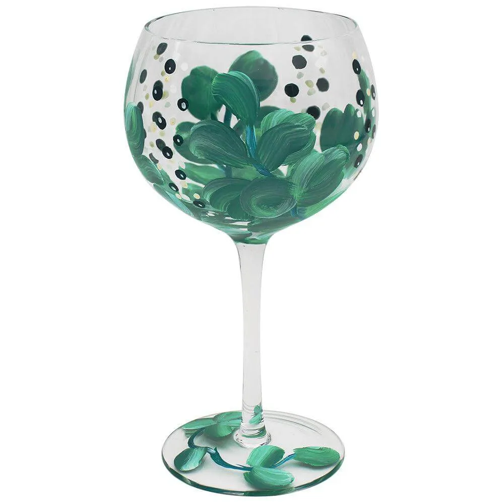 Lynsey Johnstone Eucalyptus Hand Painted Gin Cocktail Glass