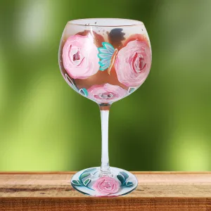 Lynsey Johnstone Rose Shimmer Hand Painted Gin Cocktail Glass