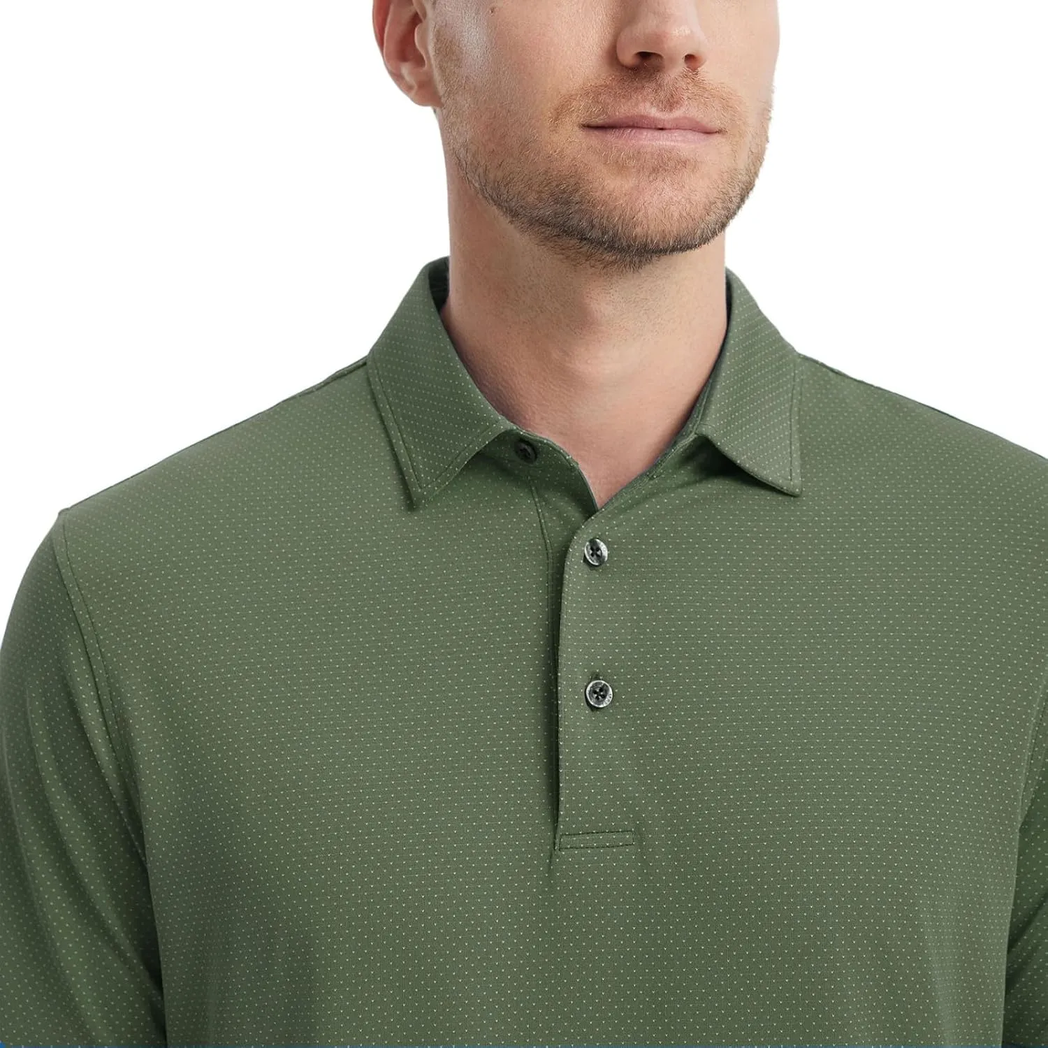 M MAELREG Mens Golf Shirts Moisture Wicking Dry Fit Business Casual Stretch Jacquard Short Sleeve Golf Polo Shirts for Men