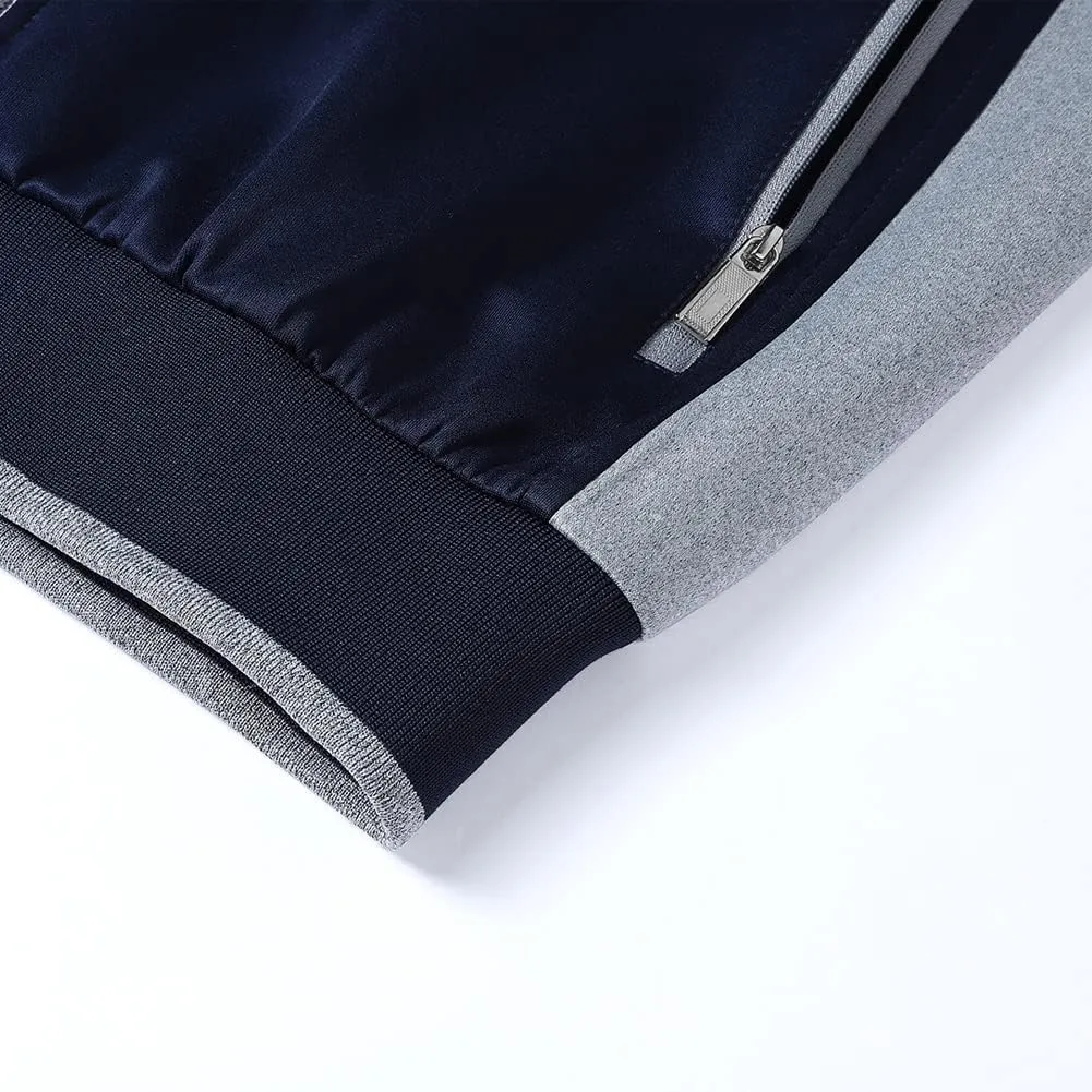 Men's Casual Tracksuit Long Sleeve Sweatsuit Athletic Set Full Zip Running Jogging Sports Jacket and Pants