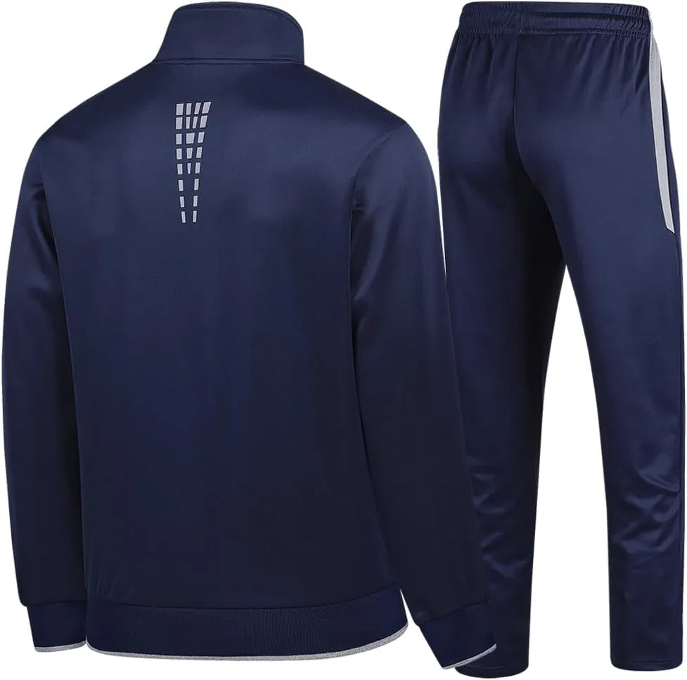 Men's Casual Tracksuit Long Sleeve Sweatsuit Athletic Set Full Zip Running Jogging Sports Jacket and Pants