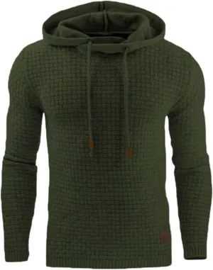 Men's Geometric Print Hooded Sweatshirt Casual Aztec Printing Sweatshirt Fashion Button Down Retro Streetwear