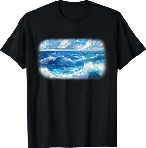 Ocean Wave Painting Of Ocean Sea Waves T-Shirt