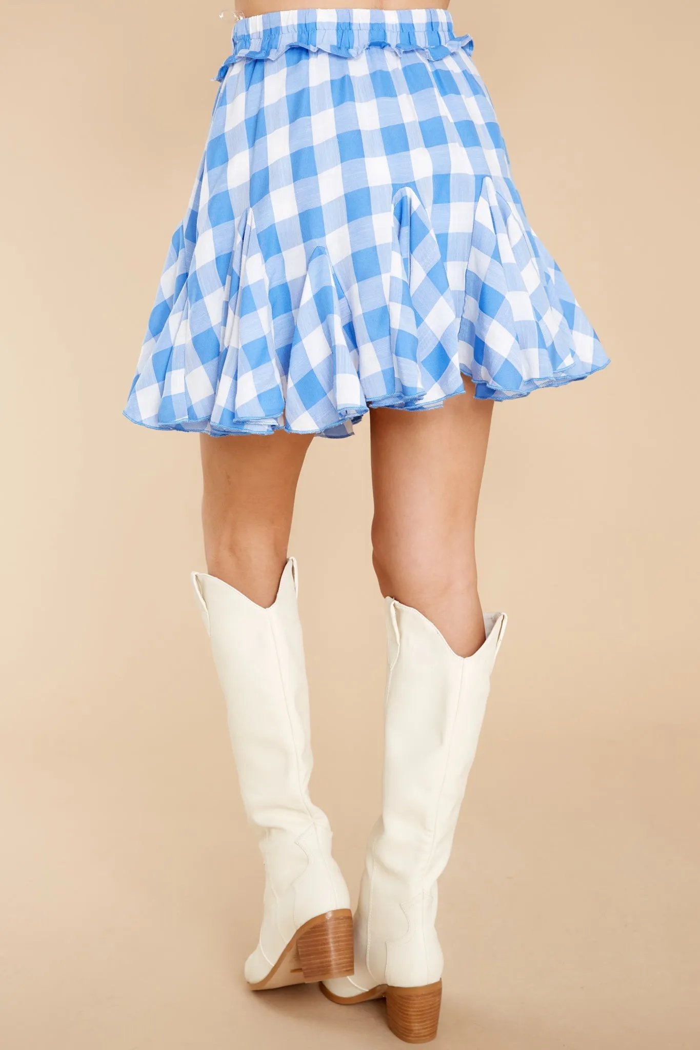 Small Changes Blue Gingham Skort