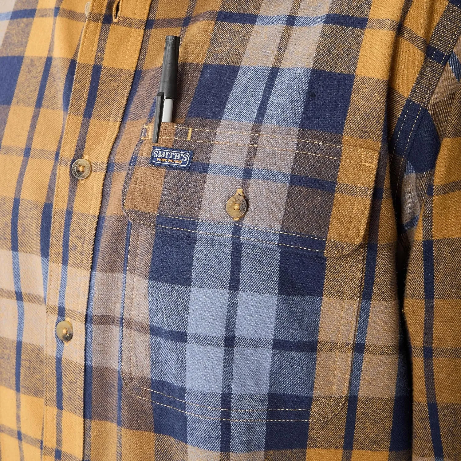 Smith's Workwear Men's Plaid Flannel Shirt