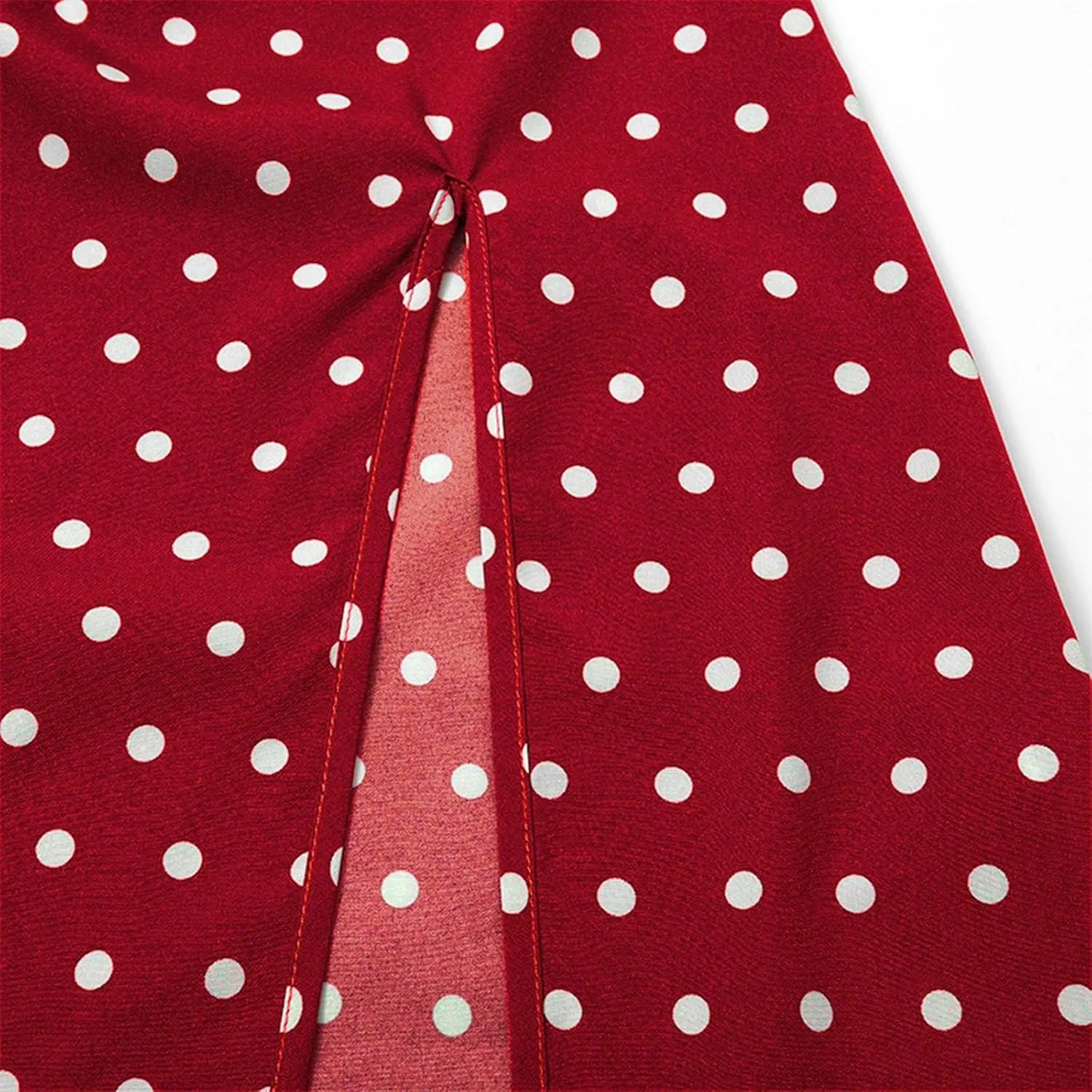 Summer Dresses for Women Spaghetti Strap Polka Dot Midi Dress 2025 Trendy Sexy Sleeveless Slit Beach Boho Sundresses
