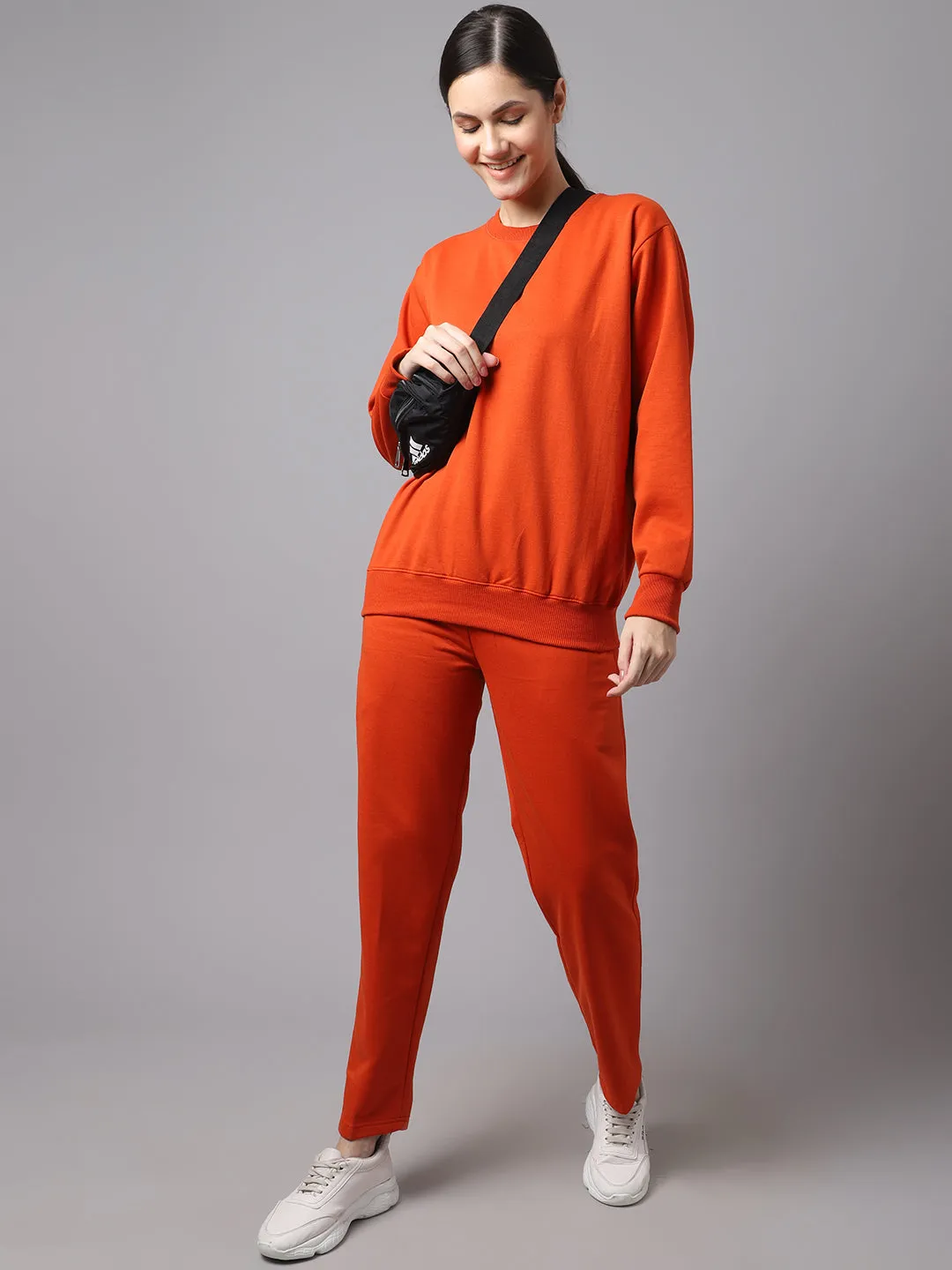 Vimal Jonney Fleece Rust Tracksuit for Women