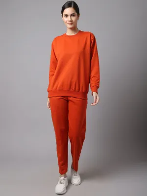 Vimal Jonney Fleece Rust Tracksuit for Women