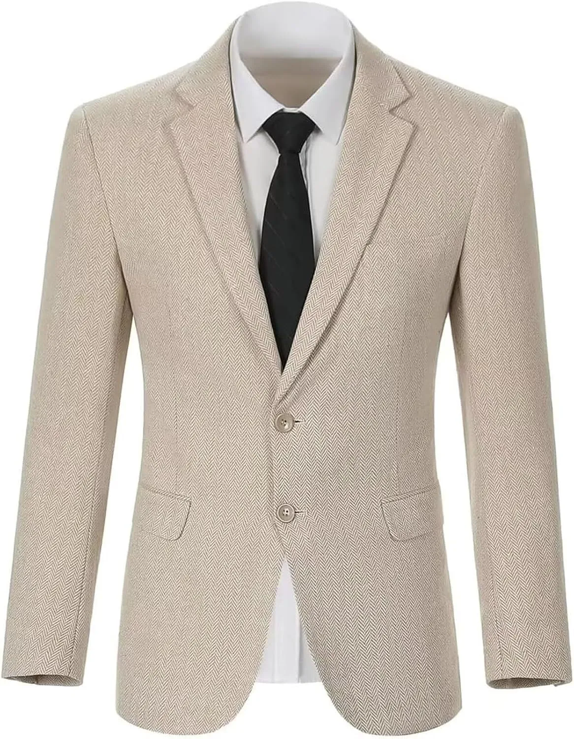 Vintage Mens Tweed Blazer Retro Wool Blend Suit Jackets Herringbone Two Button Sport Coat Prom Business Casual Wedding