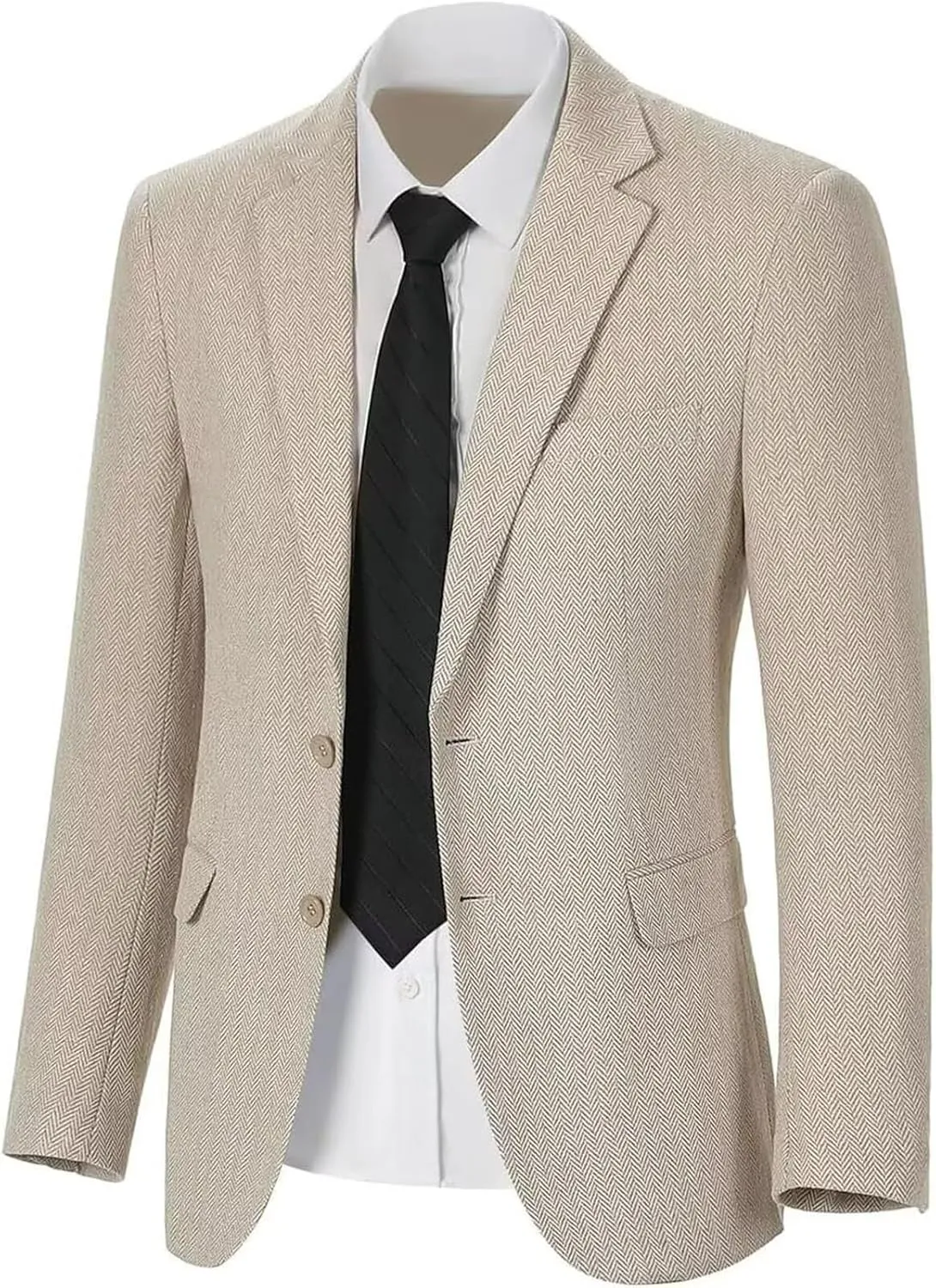 Vintage Mens Tweed Blazer Retro Wool Blend Suit Jackets Herringbone Two Button Sport Coat Prom Business Casual Wedding