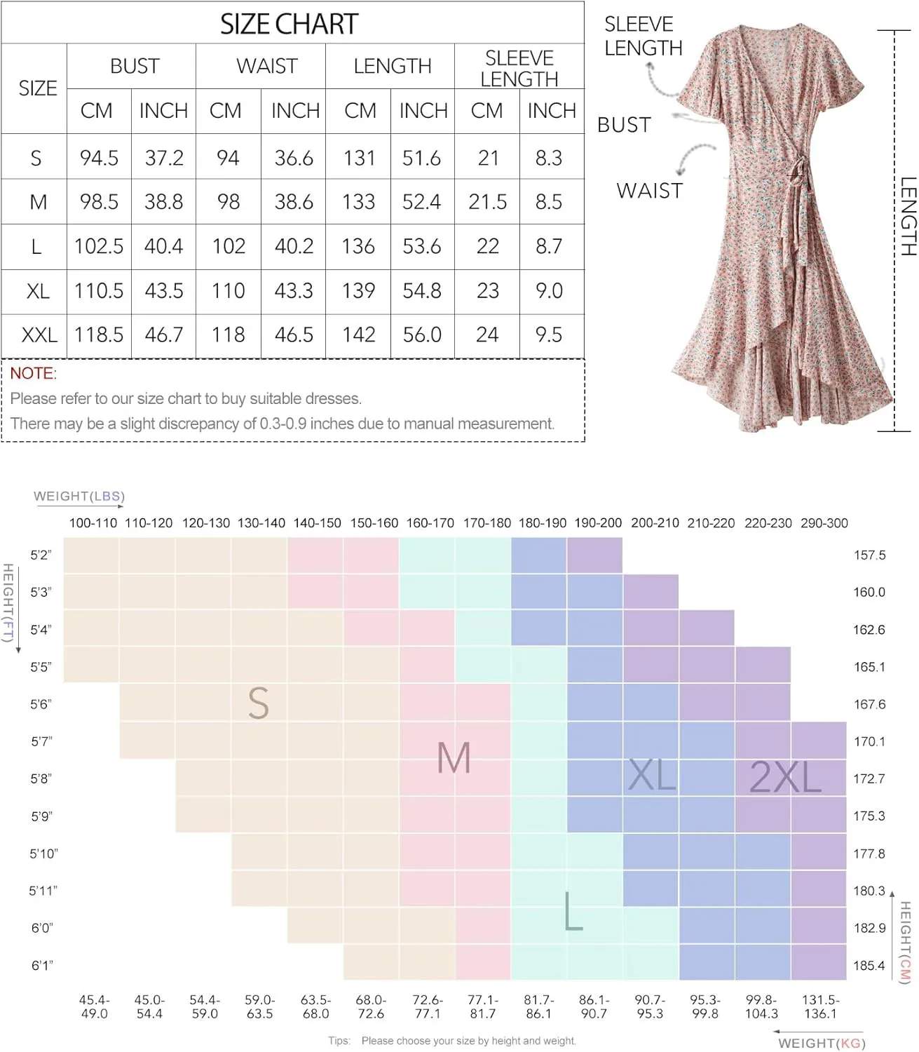 Women's 2024 Floral Boho Dress Wrap V Neck Short Sleeve Belted Ruffle Hem A-Line Flowy Maxi Dresses