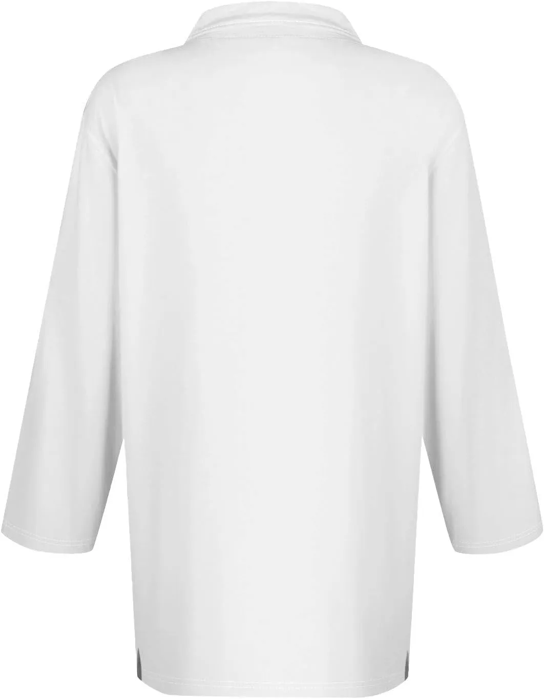 Womens 3/4 Sleeve Polo Shirts Business Casual V Neck Lapel Collar Button Down Work Polos Plus Size Basic Cute Tees