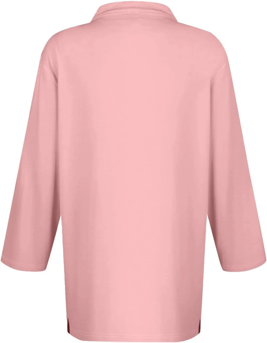 Womens 3/4 Sleeve Polo Shirts Business Casual V Neck Lapel Collar Button Down Work Polos Plus Size Basic Cute Tees
