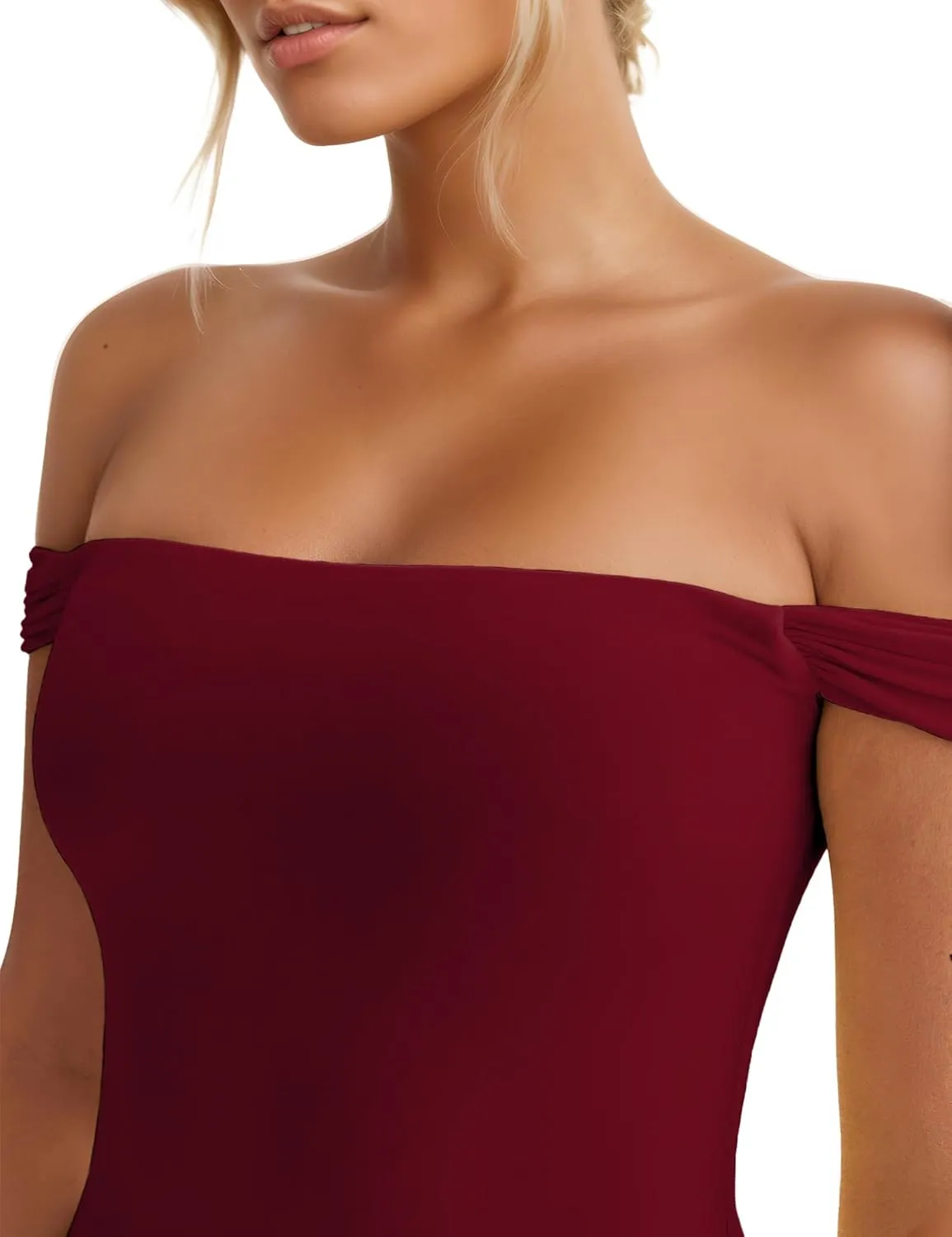 Women’s Off Shoulder Cocktail Dress Sexy Low Back Asymmetrical Ruffle Hem Club Beach Party Maxi Long Dress