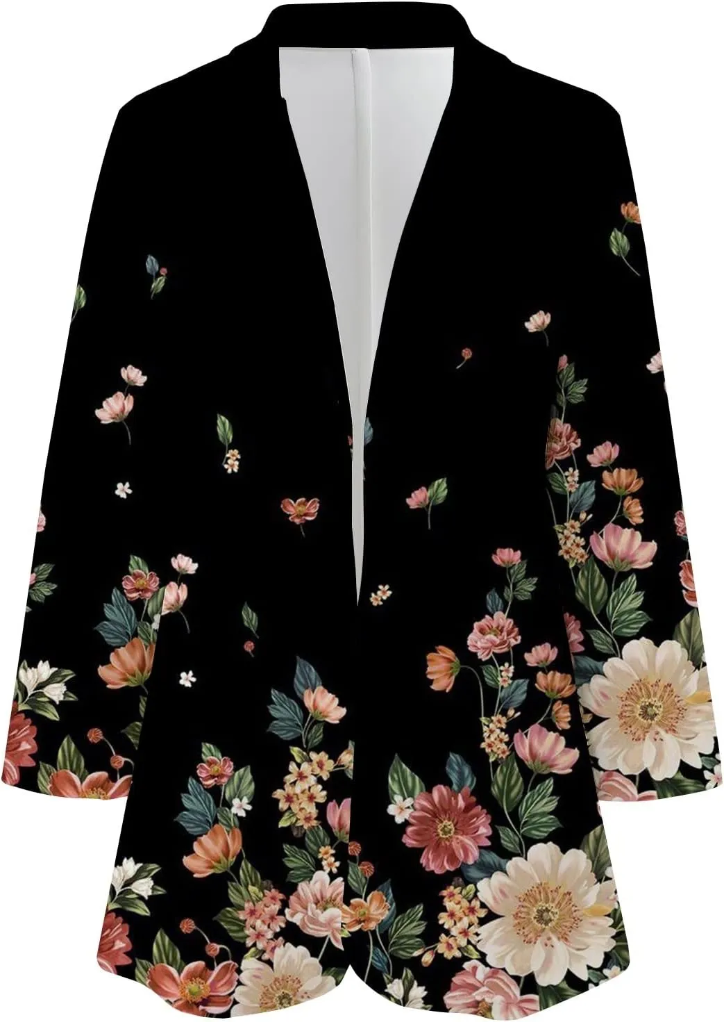 ZEFOTIM Women Blazer Fitted Fashion Plus Size Floral/Striped Coat Trendy Business 2024 Blazer